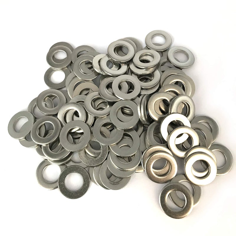 NACX M10 Flat Washer, 304 Stainless Steel, 10mm ID, 20mm OD, 2mm Thickness, Plain Finish, for Bolt and Screw (Pack of 100) - Image 1